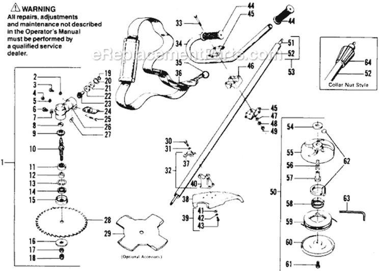Page B Diagram and Parts List for 2620  Weed Eater Trimmer